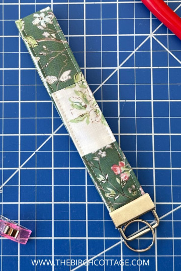 green floral wristlet