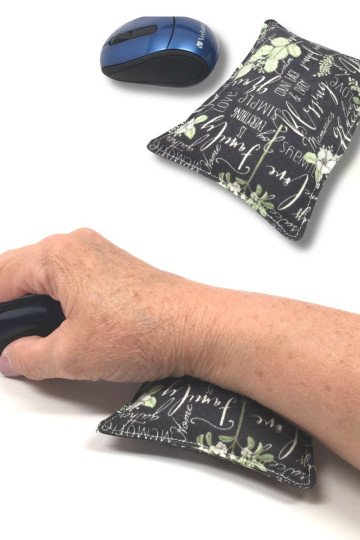 mouse, wrist rest, and arm